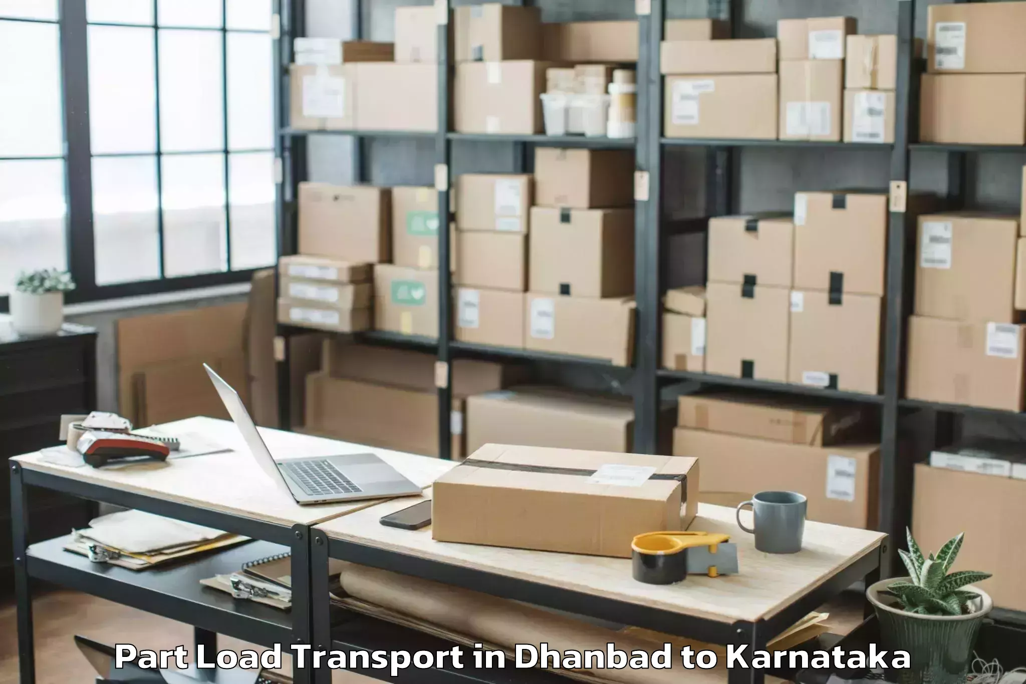 Professional Dhanbad to Hirebettu Part Load Transport